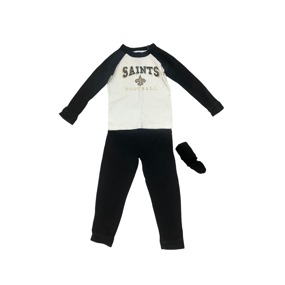 Boys/Girls NFL Saints Pajama Set Size 4T New Orleans Saints Thermal PJs